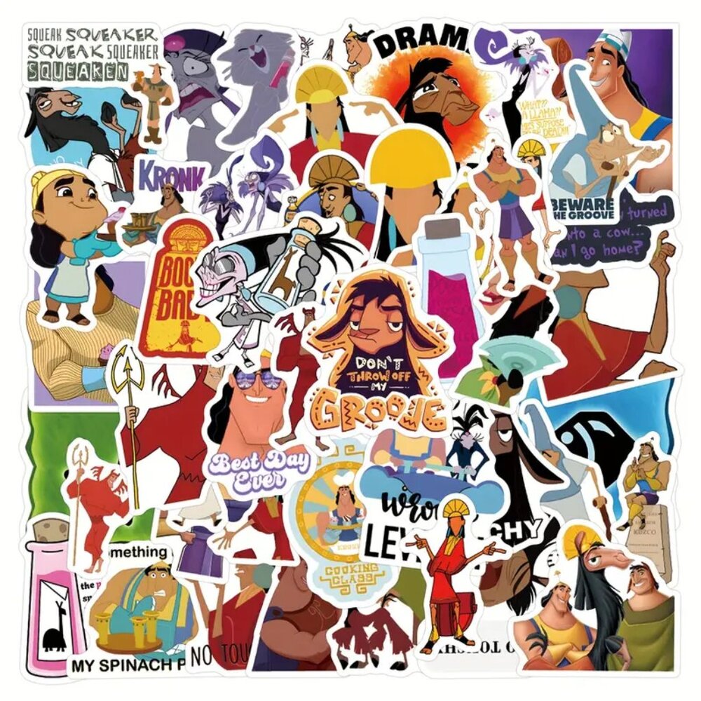 DISNEY‎ Animated Emperor’s New Groove Stickers (28 Pc) SO CUTE!